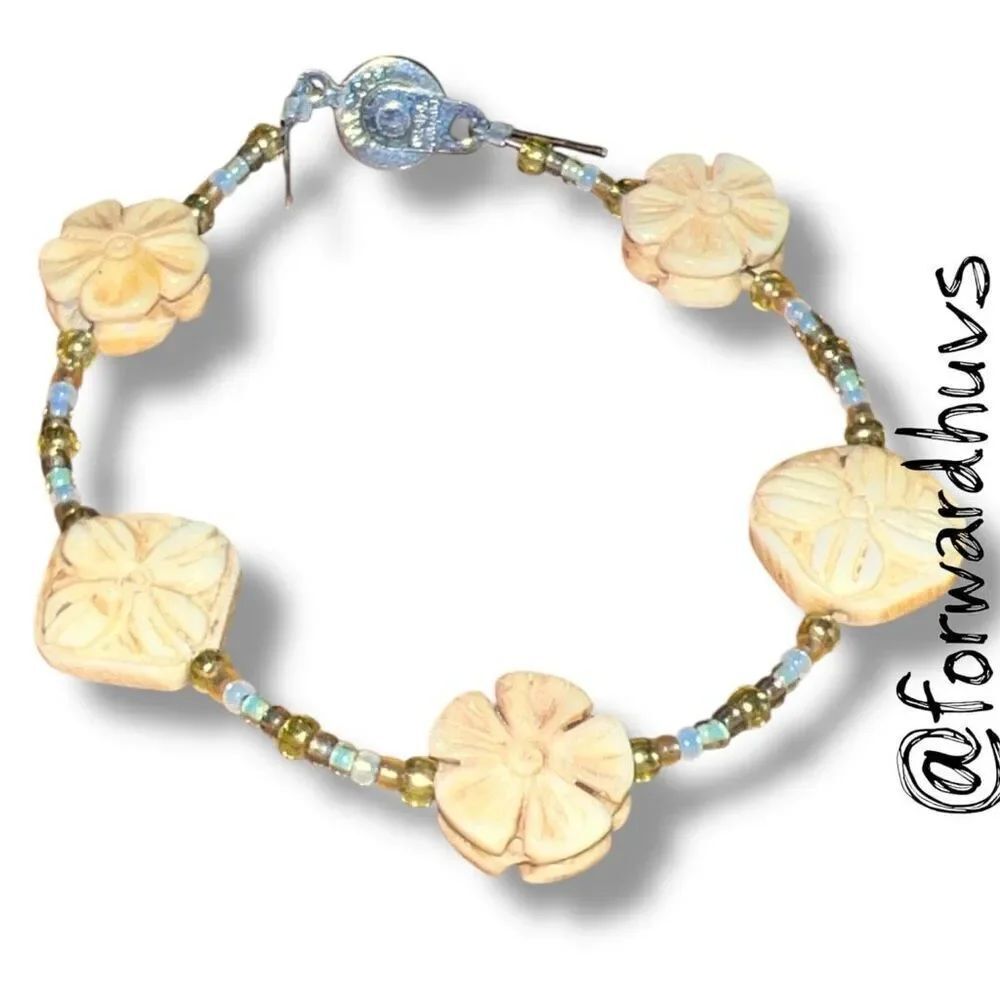 Bundle Sale 3 for $15 | Handcrafted Floral Beaded Bracelet